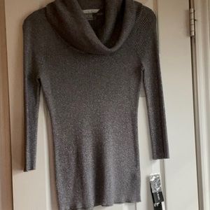 Peter Nygard Metallic Silver Cowl Necked Sweater